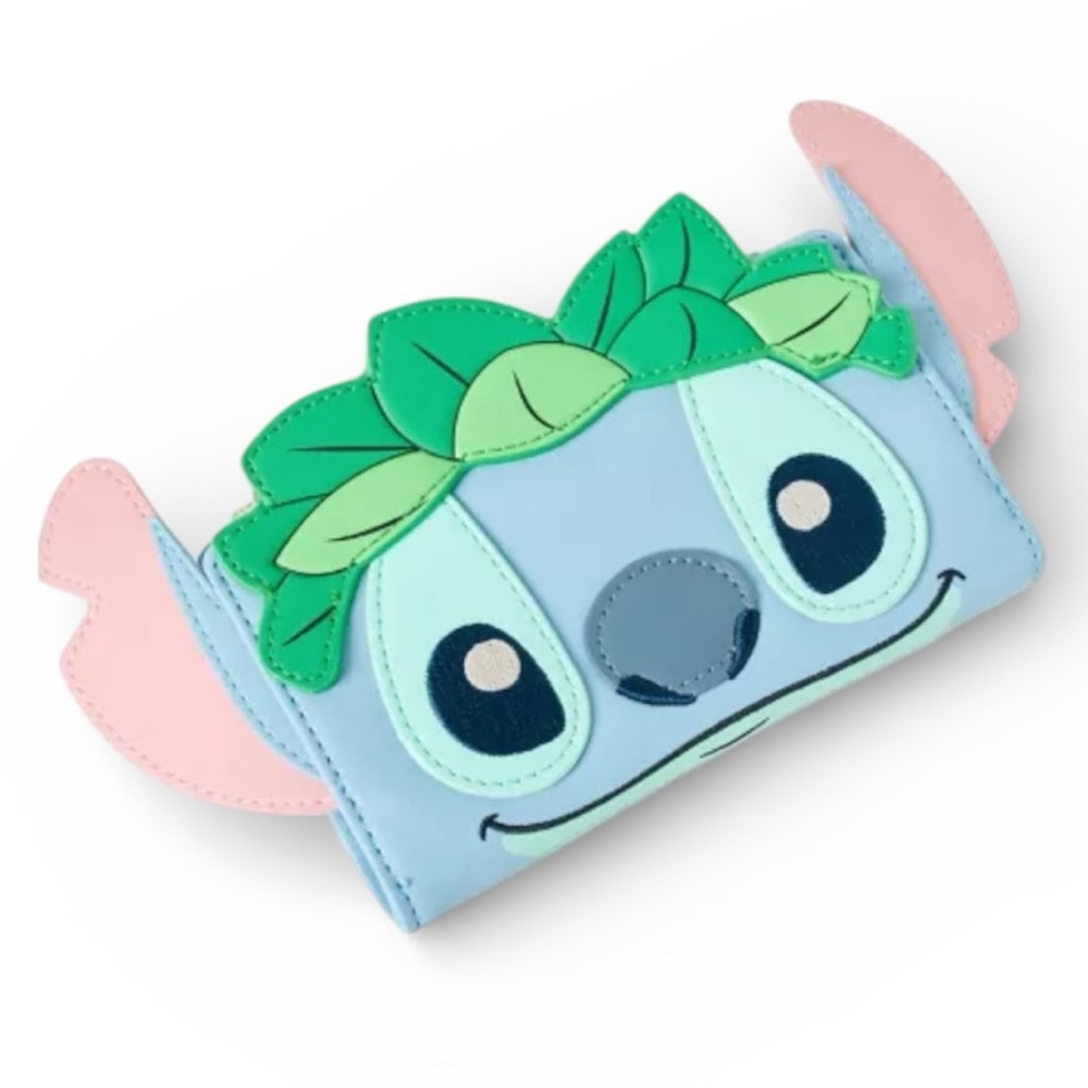 Loungefly Disney Stitch Ears Luau Zip Wallet - NWT - Picture 3 of 6